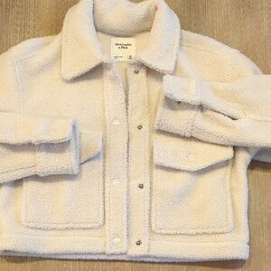 Abercrombie & Fitch Cream Sherpa Jacket